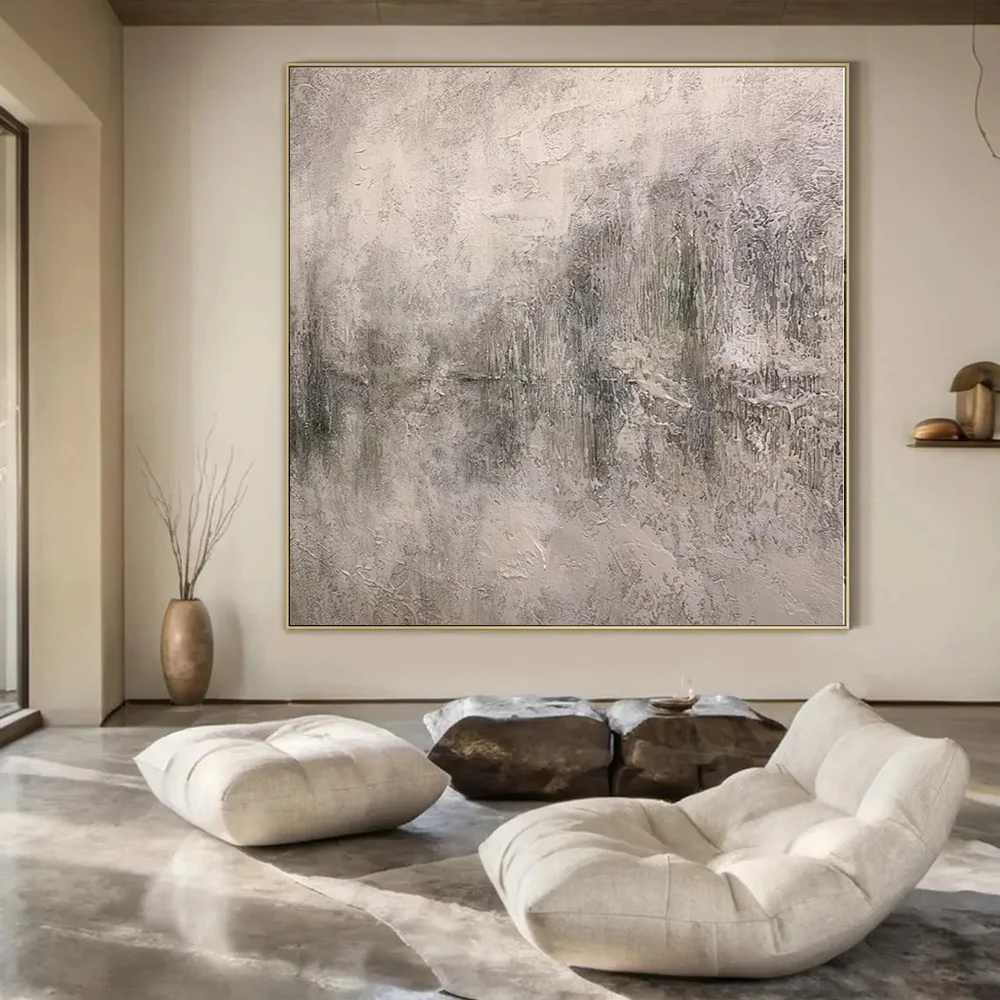 Bedroom Hand-Painted Days - extra large blue abstract painting